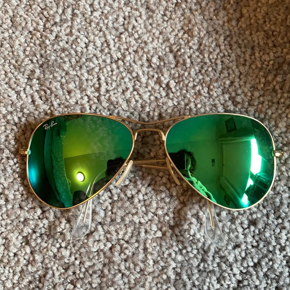 Ray Ban sunglasses - gold/green mirror aviator